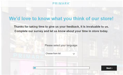 primark survey entry code.